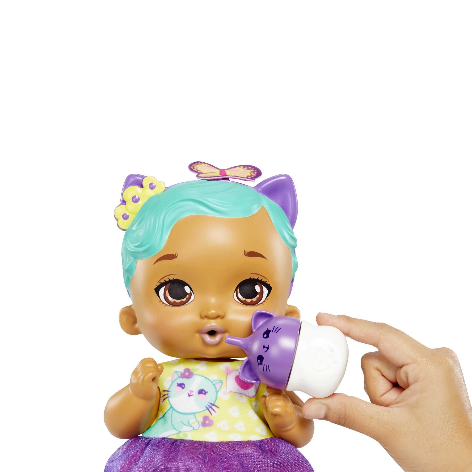 My Garden Baby - Kitty, Amica JuniorGattina Bambola (30,5 cm) e accessori, con pannolino riutilizzabile, bavaglino e biberon, regalo e giocattolo per bambini 3+ Anni, HHL22