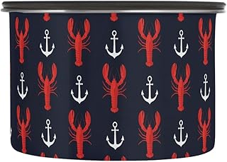 Emelivor Food Storage Containers with Lids Hooks Lobsters Airtight Coffee Canister Rice Sugar Storage Container Stainless Steel for Kitchen Countertop Pantry Home Decor,500ML