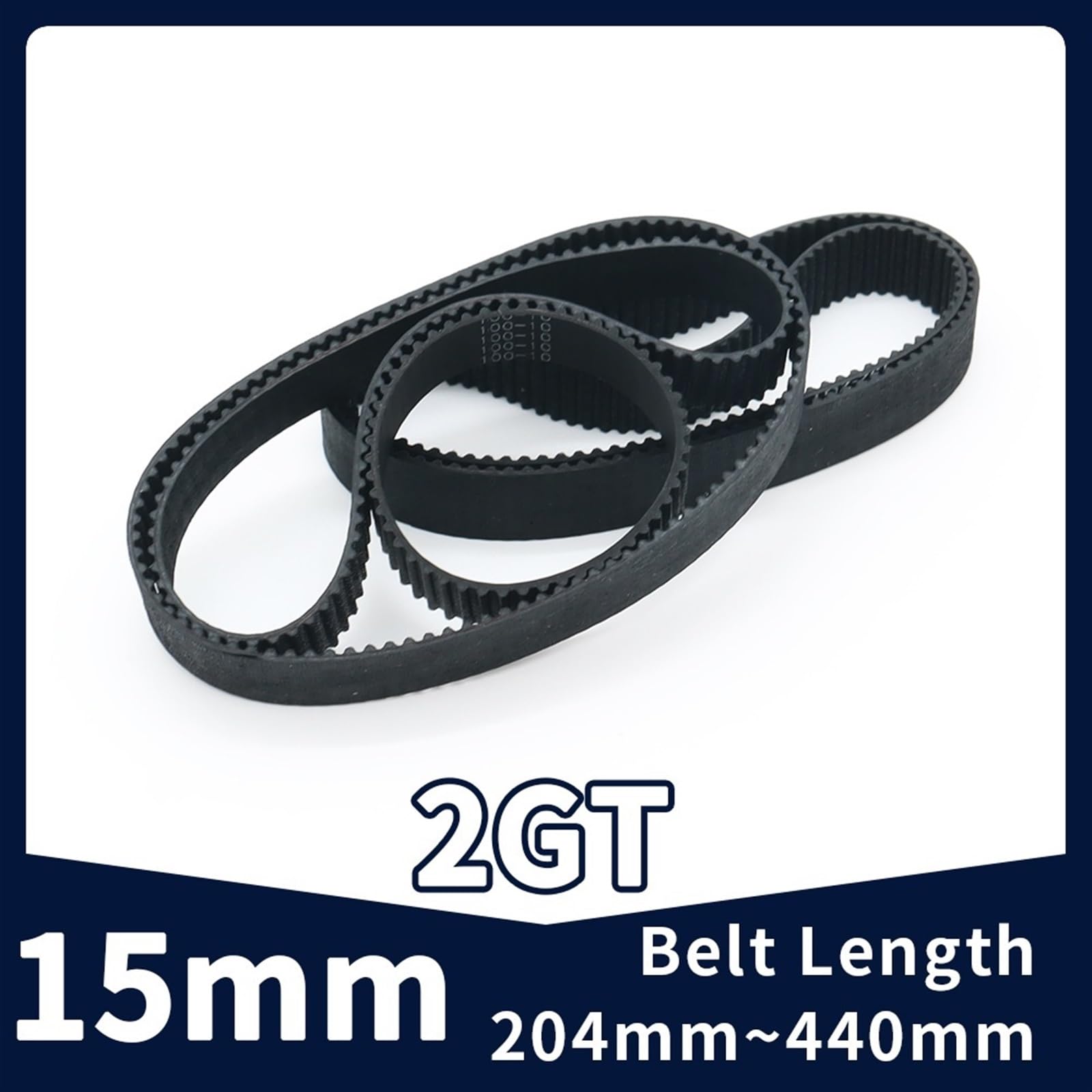 Courroies de distribution pour auto Courroie de synchronisation GT2, largeur 15mm, longueur périmètre 204mm-440mm, boucle fermée en caoutchouc for pièce d'imprimante 3D, courroie dentée synchrone 2GT(
