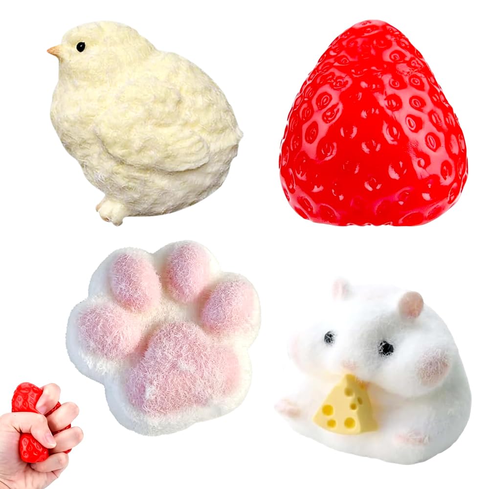 Squishy Kit, Squishy Stress Relief Toys, Soft Squishy Fidget Toys for Adults Children, Stress Relief, Suitable for Birthdays, Christmas and More - 4pcs â image 1