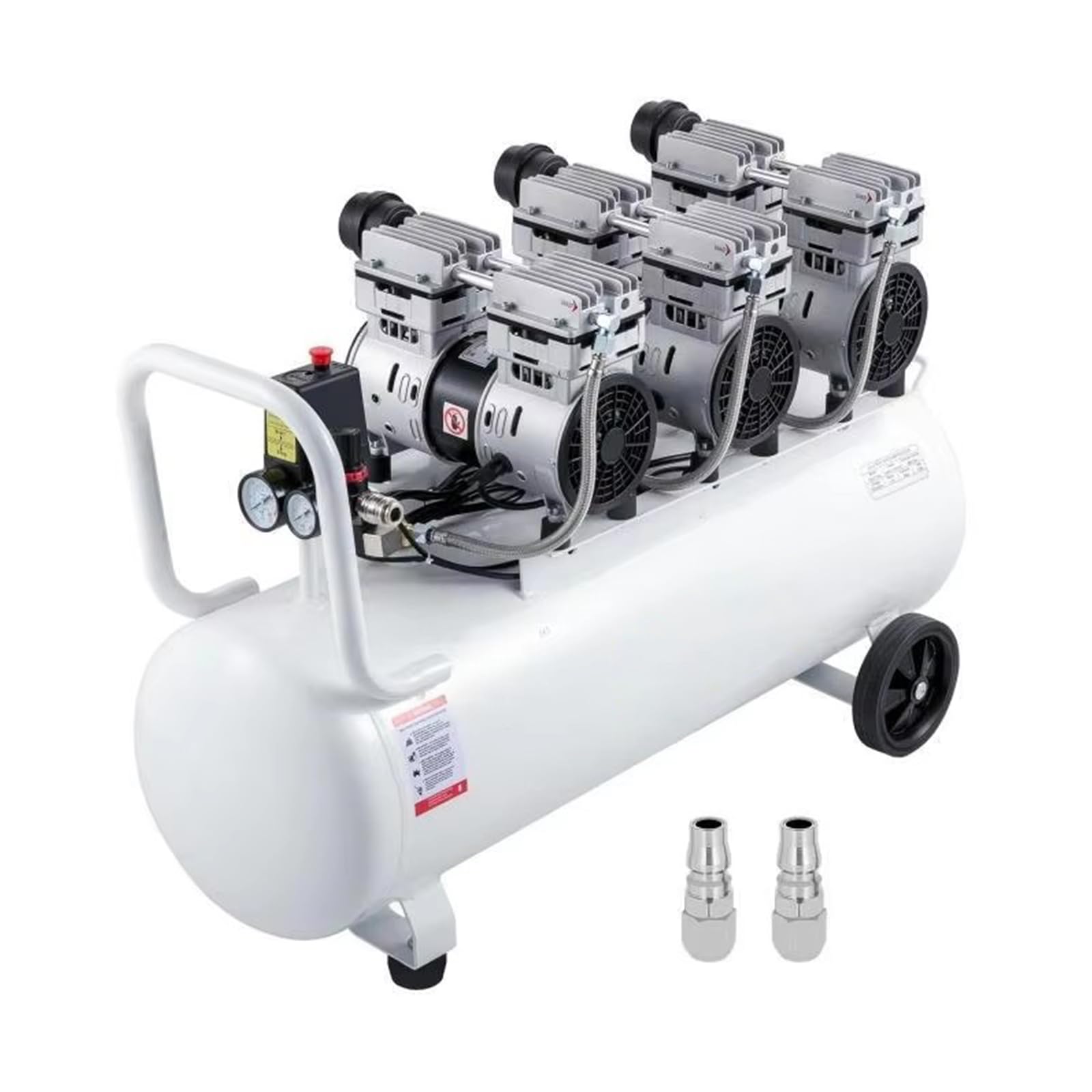 100 Liter Air Compressor with Solenoid Valve, 3 HP, Oil Free, Ultra Quiet, 22 Gallon Oil-Free Compressor