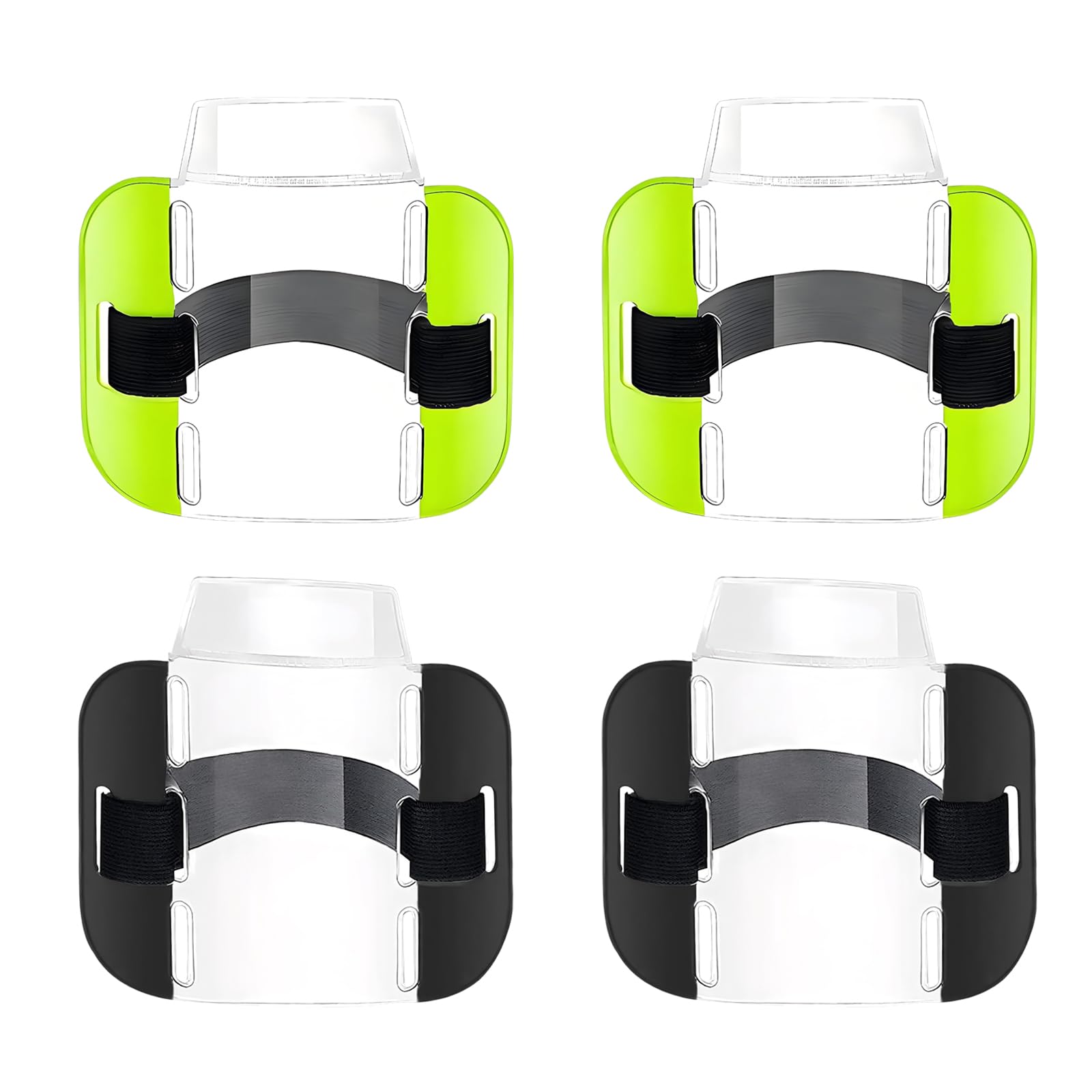 4 Pcs Sia Badge Holder Armband, Adjustable Security Badge Holder, High Visibility for Security Personnel Guards Bouncers Doorman (Fluorescent Green Black)