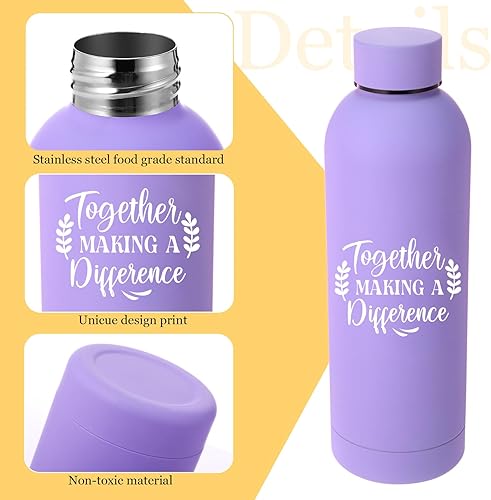 Miniatura 3 de Bokon 10 piezas de regalos de agradecimiento para empleados, botella de agua esmerilada de acero inoxidable de 17 onzas, botella de agua inspiradora