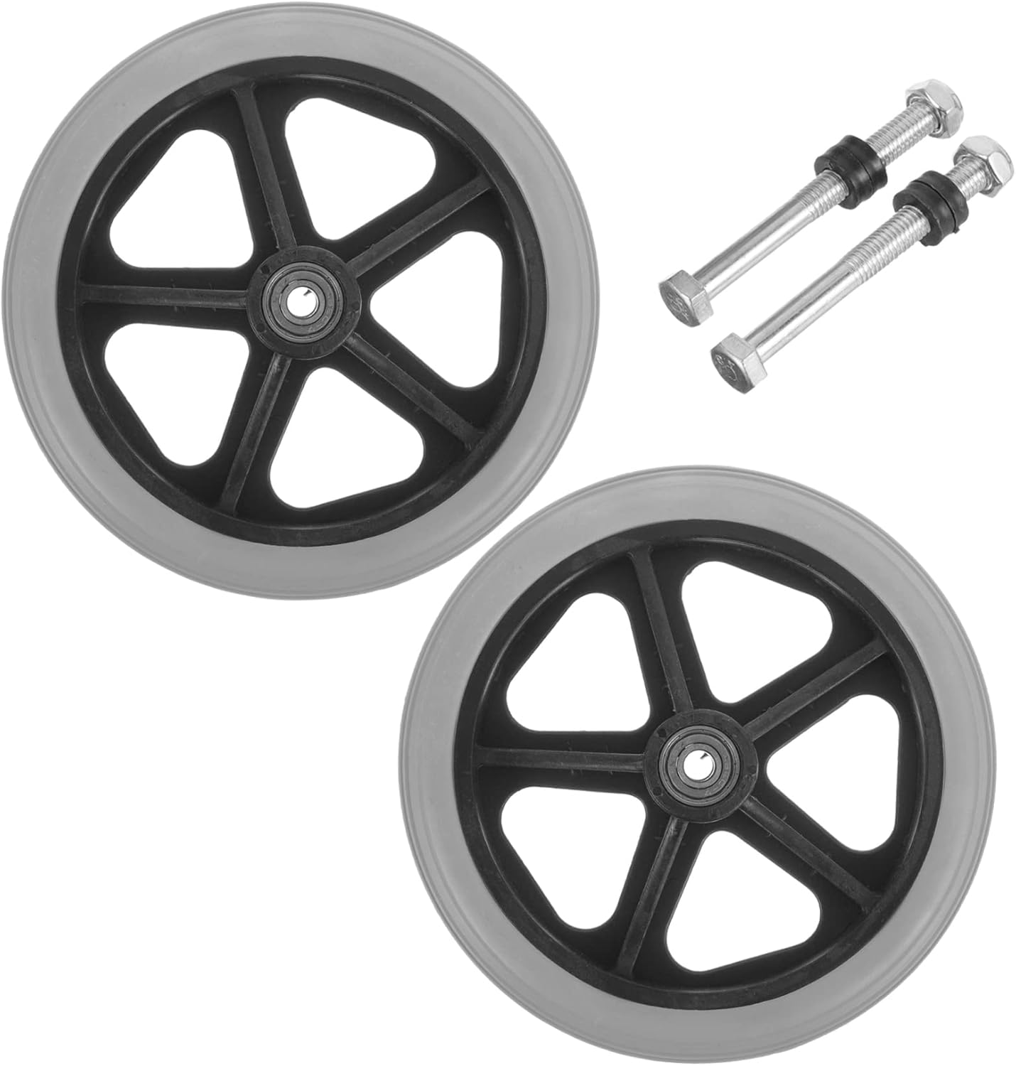 JEWEDECO 2pcs Wheelchair Wheels Wheelchair Tire Front Wheel Replacement Wheels