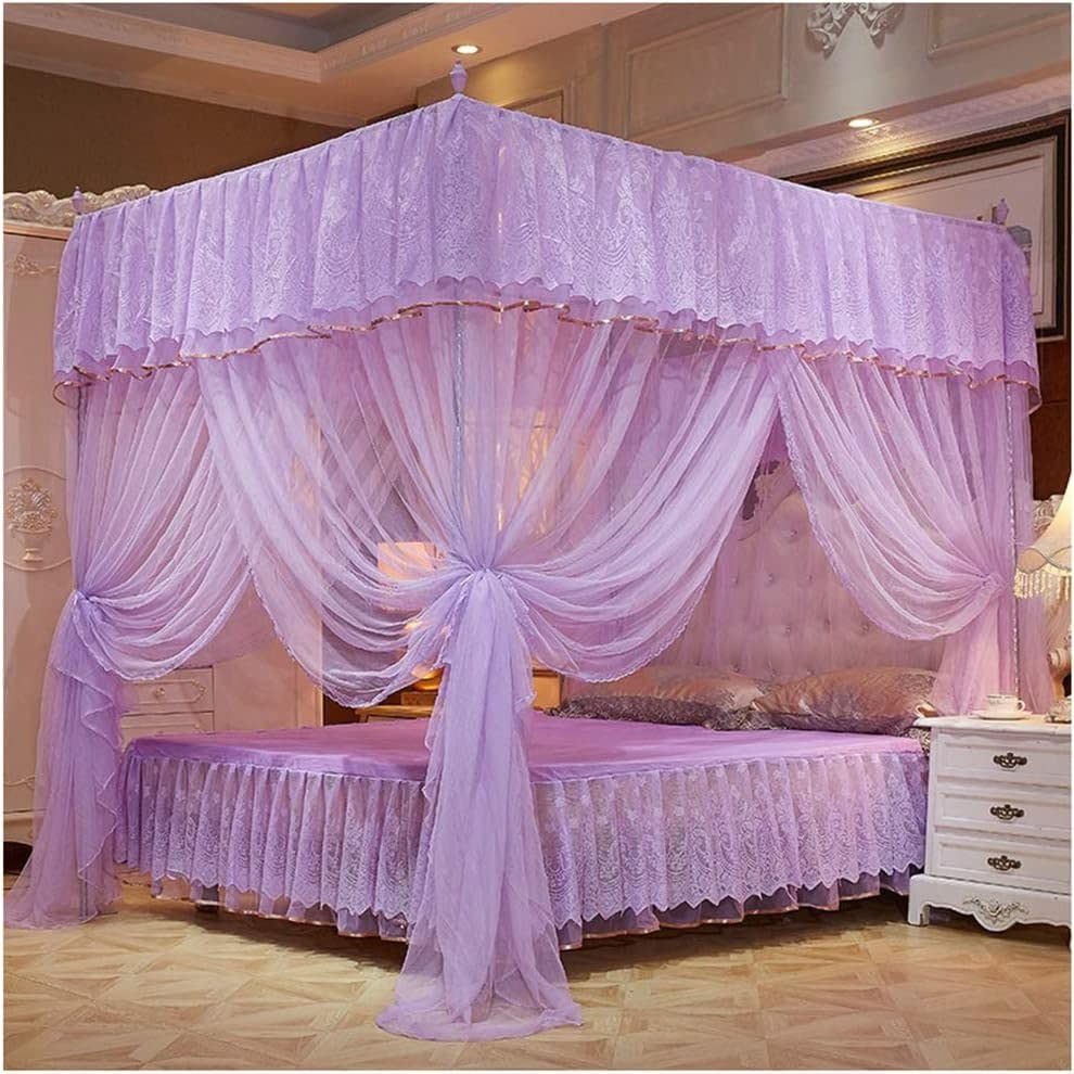 Moustiquaire de lit 180x220 cm rideau filet super léger trois portes