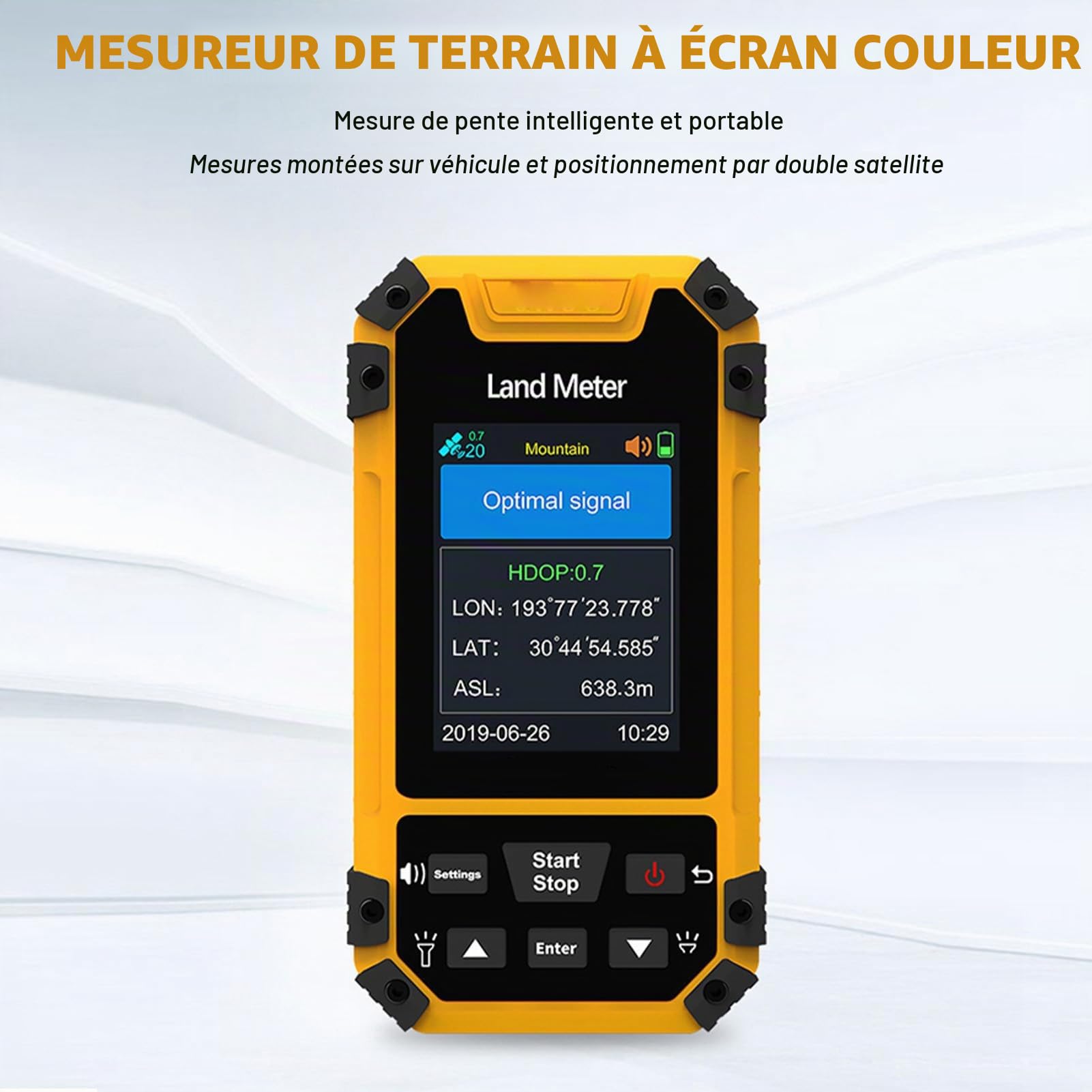 Compteur GPS Portatif, Compteur de Mesure D'arpentage S4, Récepteur GNSS, Compteur GPS, Jaune