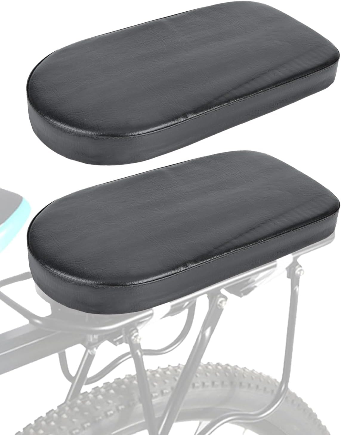Coussin de selle de vélo en polyuréthane noir pour selle de vélo de montagne - Large coussin doux - Accessoire de vélo pour l'école, le sport, le sentier