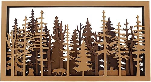 Miniatura 1 de VOSAREA Decoración de pared rústica de animales del bosque, decoración de pared de granja de madera, decoración de animales de madera, adornos de