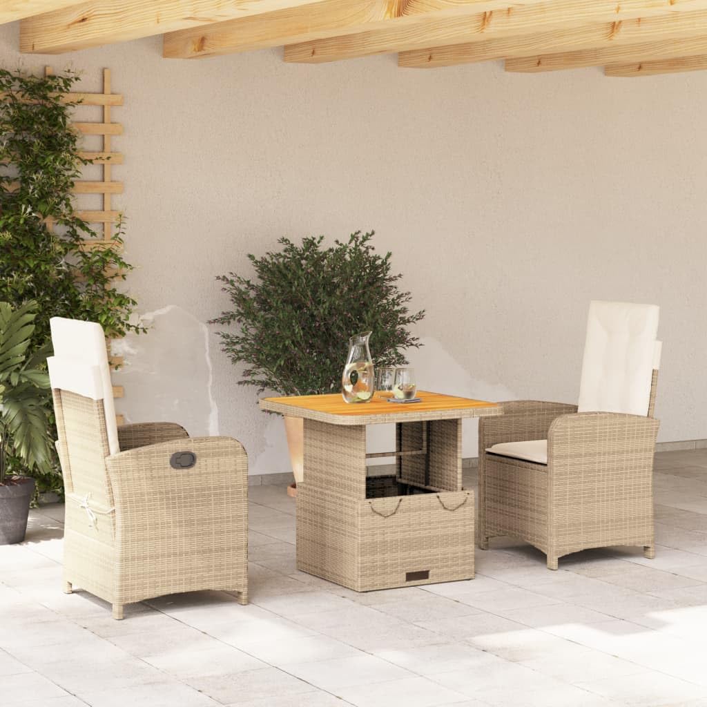 Rotin synthétique durable et dossier réglable pour ce salon de jardin