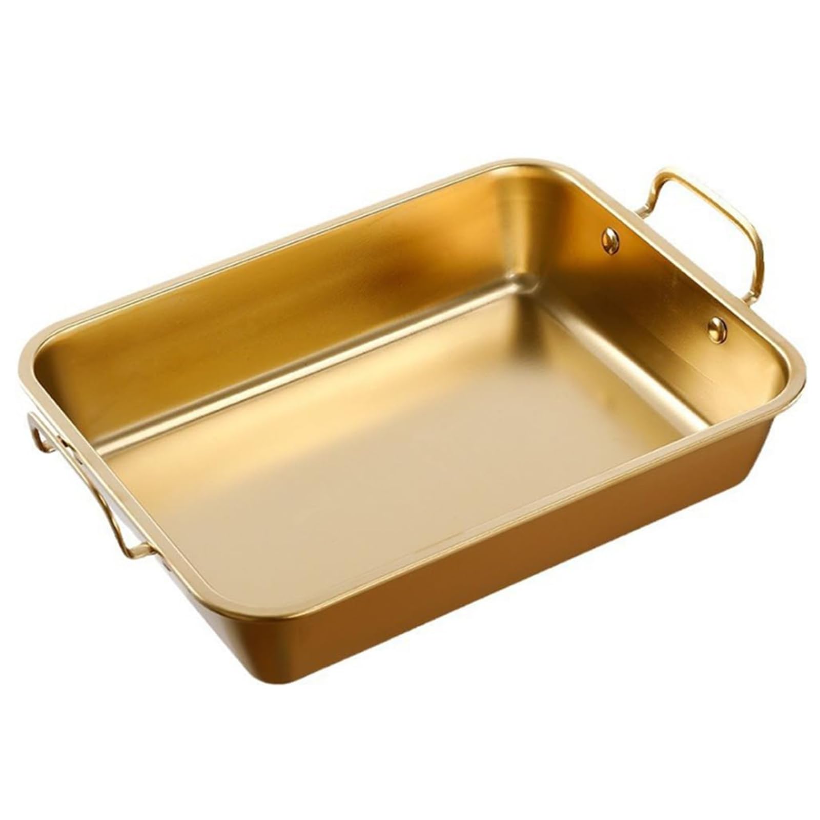 Padella per Paella in Acciaio Inox, Padella Rettangolare Spagnola per Frutti di Mare con Doppi Manici, Padella per aragoste per la Cucina di casa, Lavabile in lavastoviglie,d'oro,25cm/10inch | padella per aragoste per la cucina di casa, lavabile in lavast