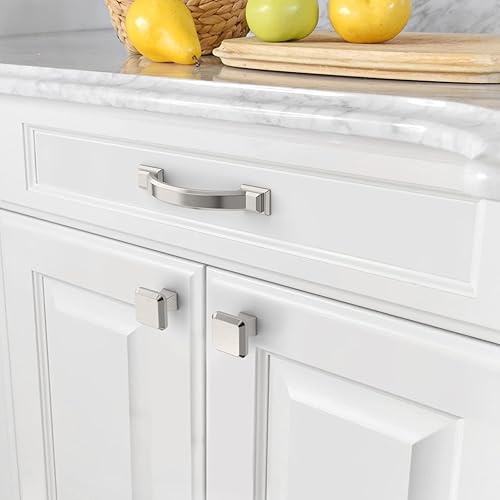 Miniatura 4 de Amerdeco ZH0016 - Paquete de 6 tiradores de gabinete de níquel satinado cepillado de 3 pulgadas (2.992 in), manijas para accesorios de gabinetes de