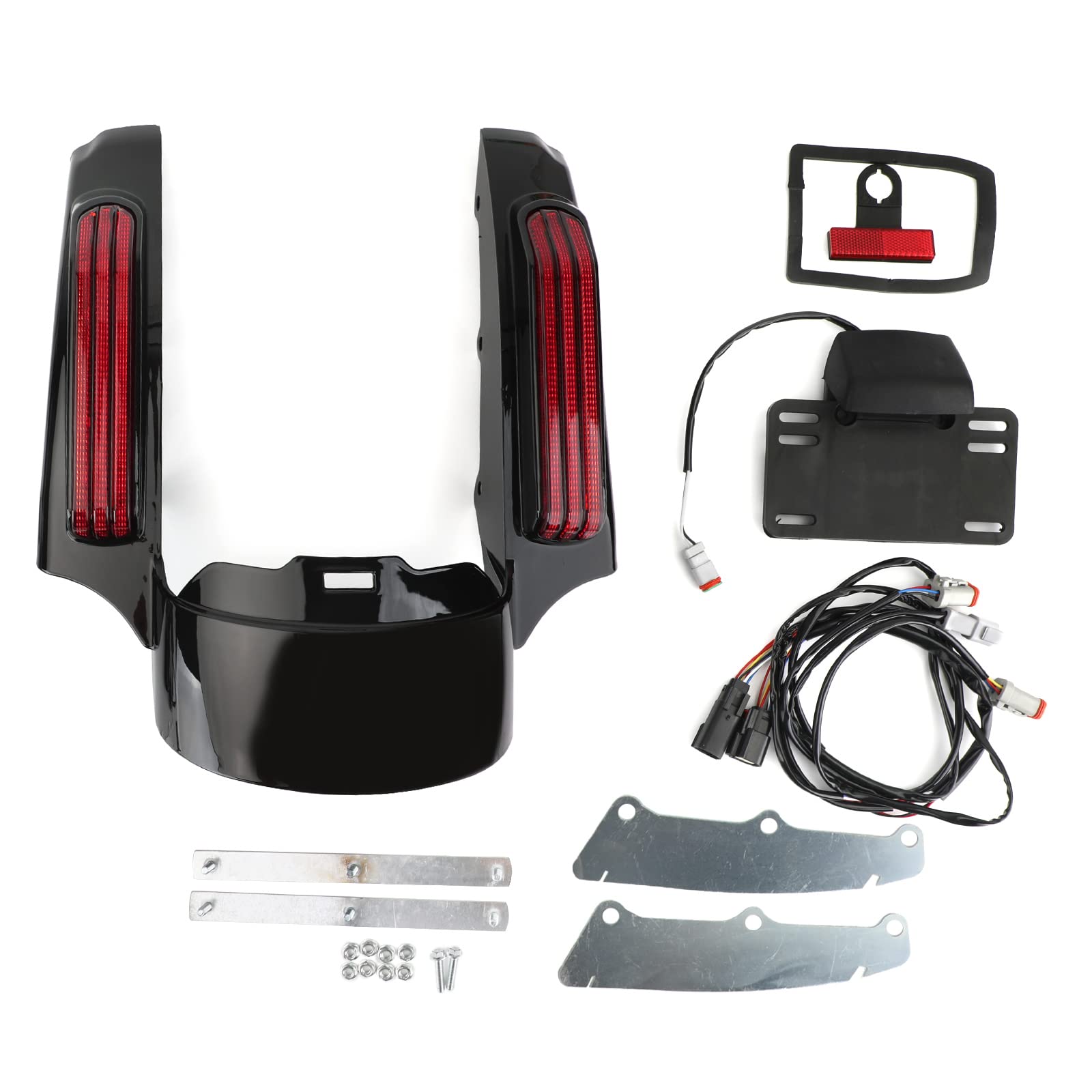 Topteng Red Heckfenderleuchte für Touring-Modelle ab Baujahr 2014, für Road King FLHR 2014-2018, für Road Glide Ultra FLTRU 2016-2018, Street Glide FL-HX 2014-2018, für Ultra Limited FLHTK 14-18