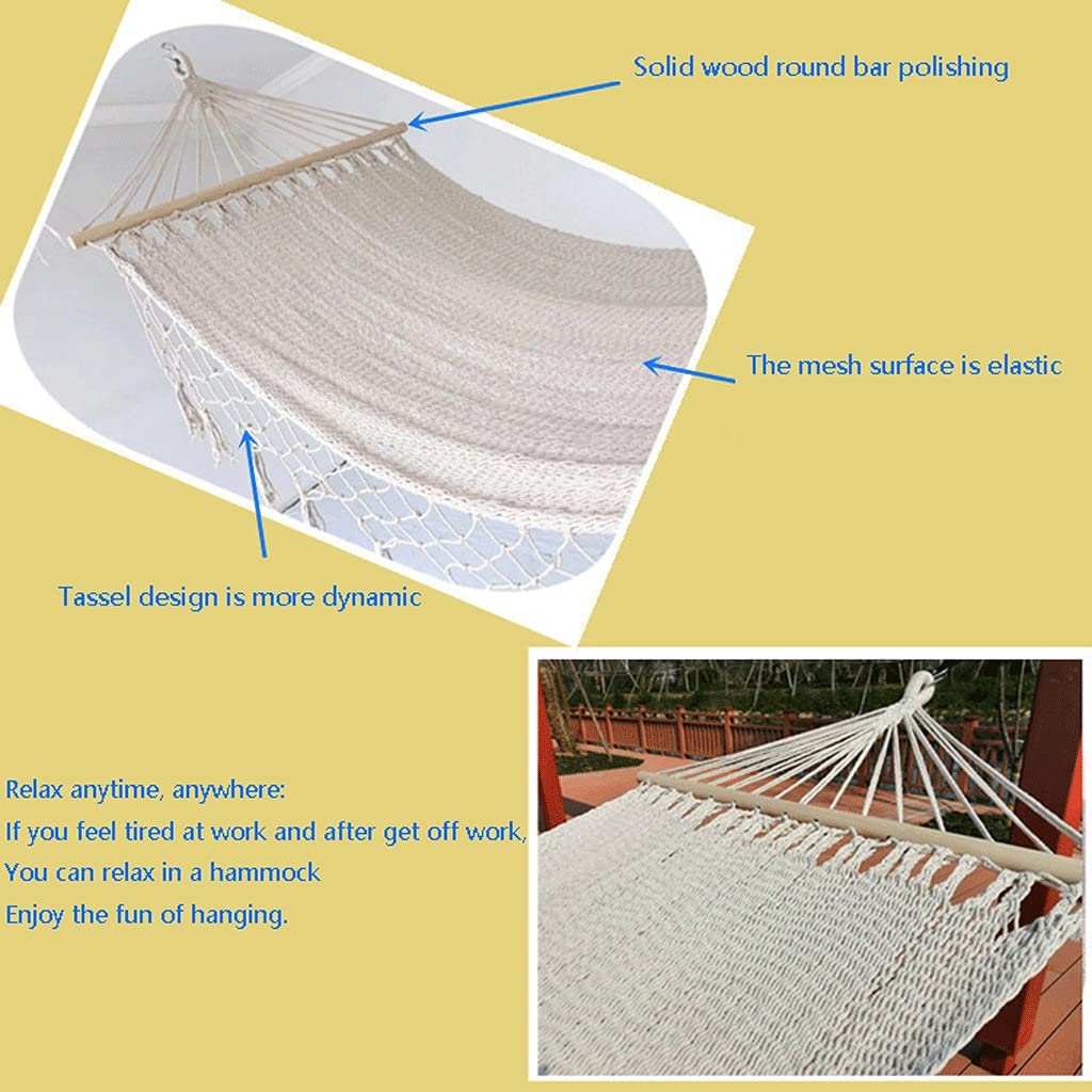 Liudan Hamaca La Hamaca Tejida de algodón de algodón es Adecuada para Acampar Exteriores e Interiores, Adecuada para Dos Personas Camping Hamaca (Size : B)