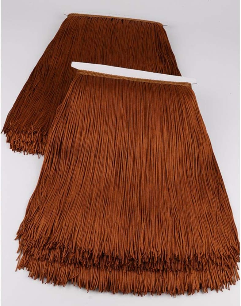 Fringe Trim Lace Polyerter Fibre Tassel 12inch（″） Wide 10 Yards Long for Clothes Accessories and Latin Wedding Dress and DIY Lamp Shade Decoration Black Brown Coffee