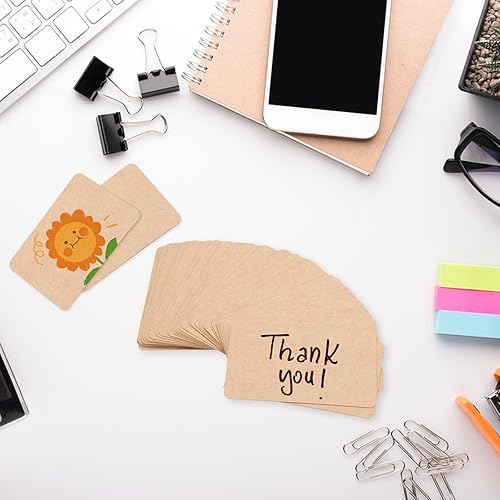 Miniatura 3 de Paquete de 1000 tarjetas de visita de papel kraft en blanco de 2 x 3.5 pulgadas, cartas de índice pequeñas, tarjetas de índice pequeñas, tarjetas de