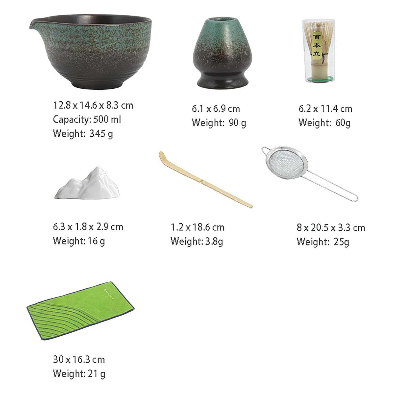 Juego de batidores de matcha de 7 piezas con soporte de cuenco de bambú y cuchara y tamiz. Kit completo para una auténtica experiencia de té matcha, perfecto para los amantes del té y entusiastas del