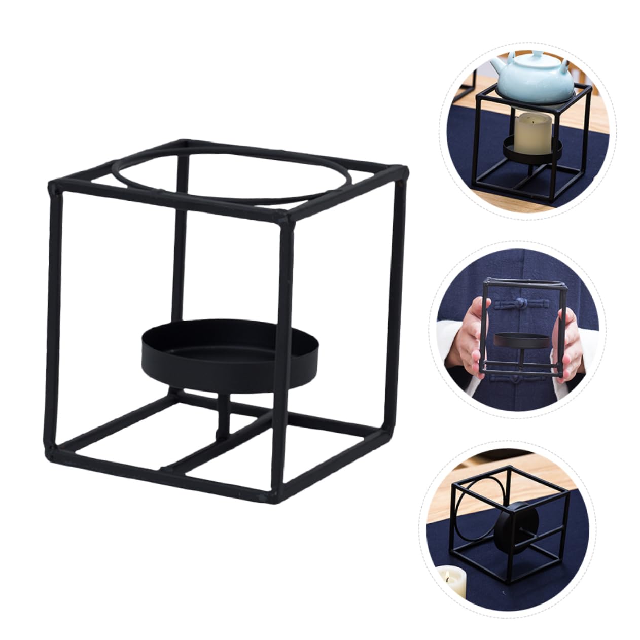 Zerodeko 1Pc Teapot Warmer Iron Art Heating Rack for Tea Milk Multi Functional Design for Home Office Lightweight Portable Tea Heater Without Candle