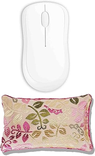 Almohadilla ergonómica hecha a mano para reposamuñecas de ratón, relleno de semillas de lino, aroma a lavanda, hojas cremosas, TMP-CL