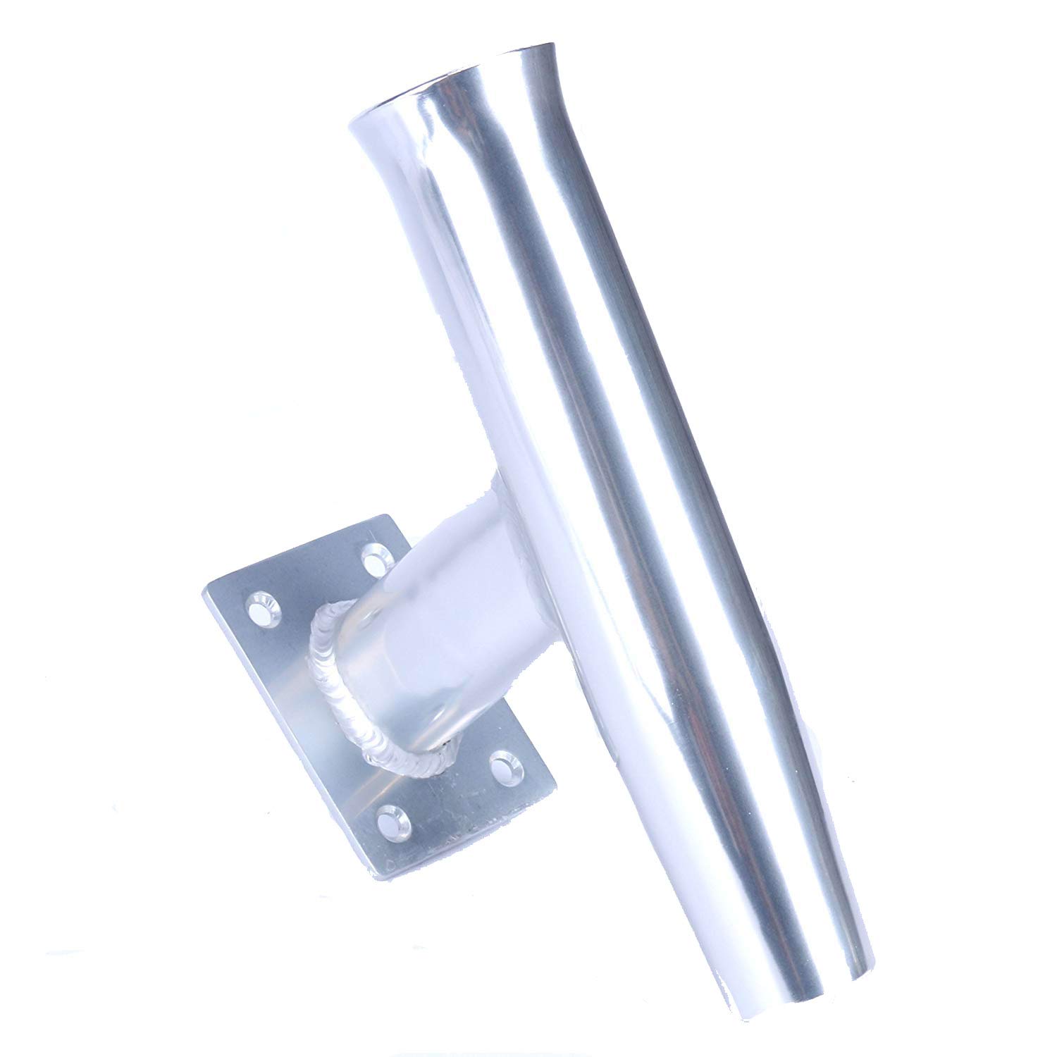 Amarine Made - Supporto per asta singola in alluminio, montaggio a parete, 15 gradi (2 pezzi)
