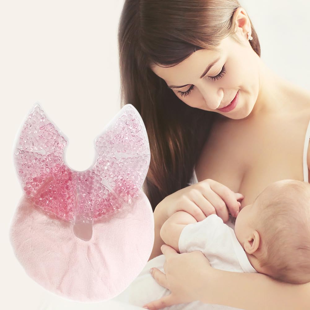 Almohadillas Terapia Mama,Almohadillas Terapia de Pecho,Paquete Gel para Pecho,Almohadillas Gel para Lactancia Frio y Caliente,Almohadillas de Frío y Calor para Pecho,para Terapia de Pecho,Rosa
