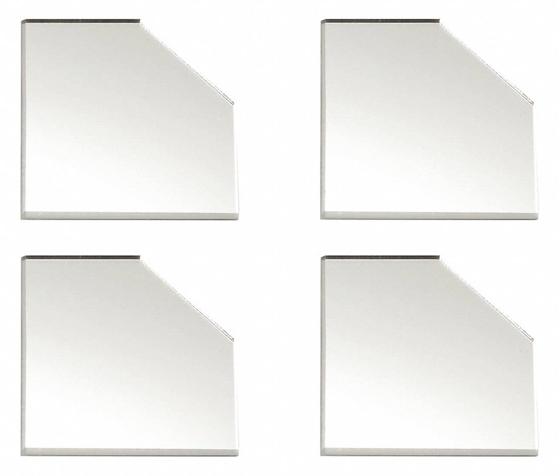 MIRREDGE 3" x 3" x 1/8" Acrylic Mirror Corner Plates, Clear Mirror