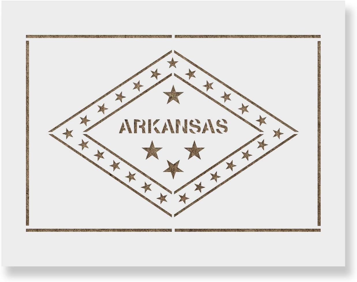 Arkansas State Flag Stencil - Versatile for Historical and Cultural Displays, Stencil Arkansas, Arkansas Flag