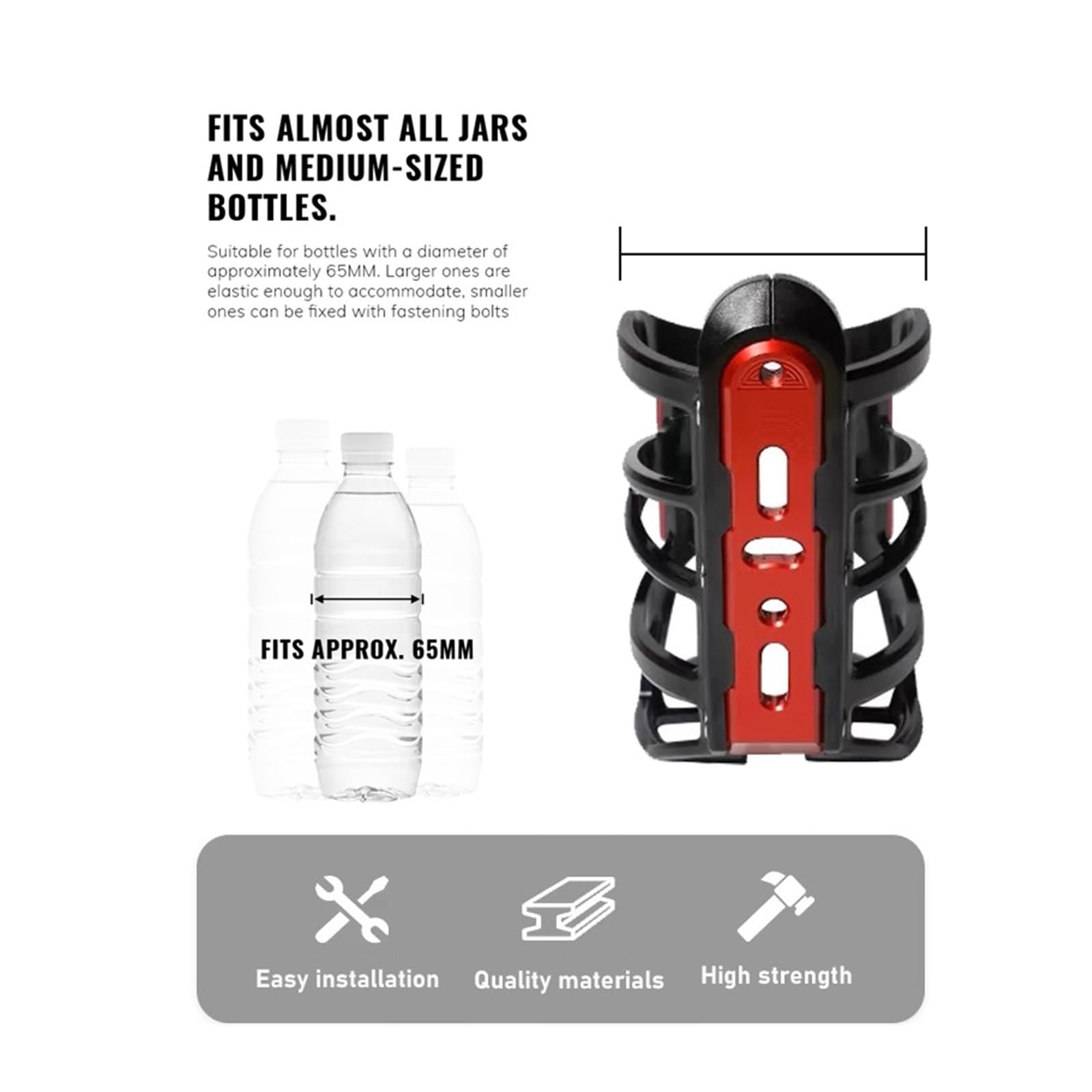 per ZONTES 368G G368 portabicchieri per Moto portaborraccia per Bevande Accessori per Supporto per Gabbia per Bottiglie d'Acqua(ZONTES Titanium)
