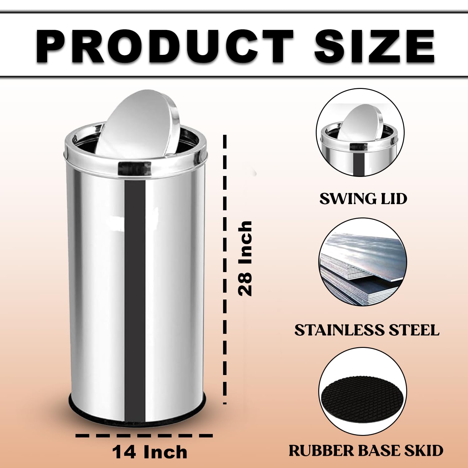 Mumma's LIFE Stainless Steel Dustbins - 2 Pack -2