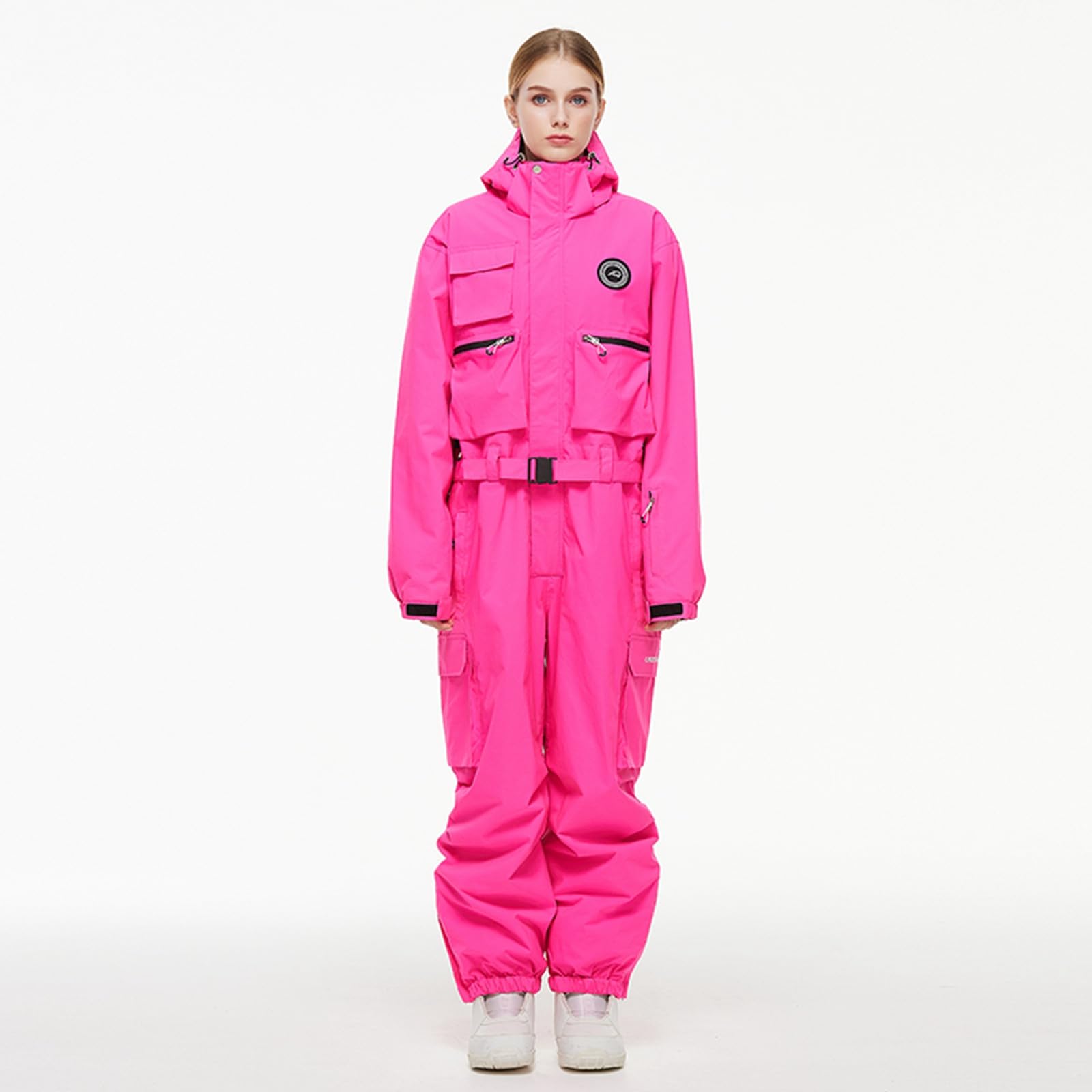 Generisch 2026 Tuta da sci monopezzo oversize per uomo e donna per la stagione della neve Tuta da sci mono impermeabile e isolata (L)