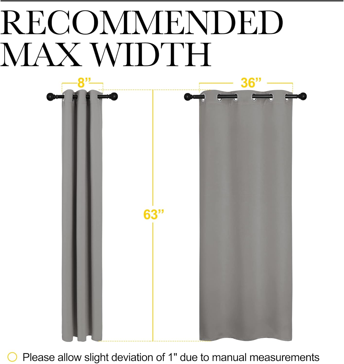 NICETOWN Blackout Curtains 63 inches Long, Thermal Insulated Solid Grommet Top Blackout Curtains/Drapes for Office (Sand Color, 1 Pair, 42 x 63 inches) thumbnail