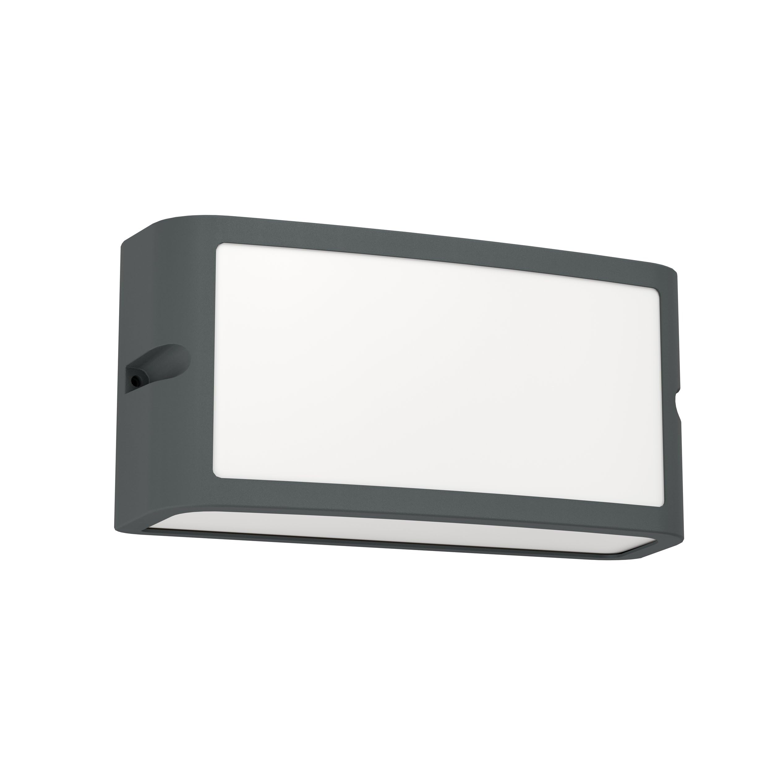 Eglo LED Outdoor wall Light Fixture Camarada, External Porch Lighting, Rectangular Outside Spotlight, Flat façade lamp, Anthracite Metal, Cool White, IP54