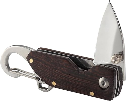 DOSMAMZ Cuchillo de bolsillo, Hoja de pulido biselada de doble cara de acero inoxidable de 1.4 pulgadas, Apertura asistida de perno de pulgar con