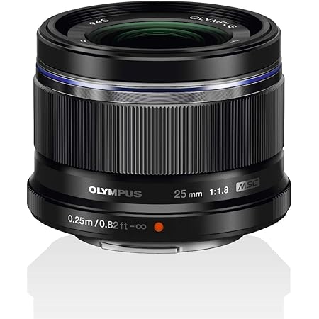 Olympus M.Zuiko Digital 25 mm F1.8 Lens, Fast Fixed Focal Length, Suitable for All MFT Cameras (Olympus OM-D & PEN Models, Panasonic G-Series), Black
