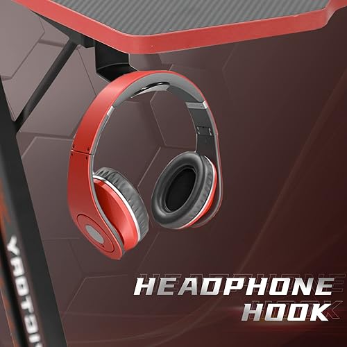 Miniatura 7 de Escritorio para juegos para computadora, escritorio en forma de Z, mesa de juegos para escritura, moderno, ergonómico, estilo de carreras, mesa de