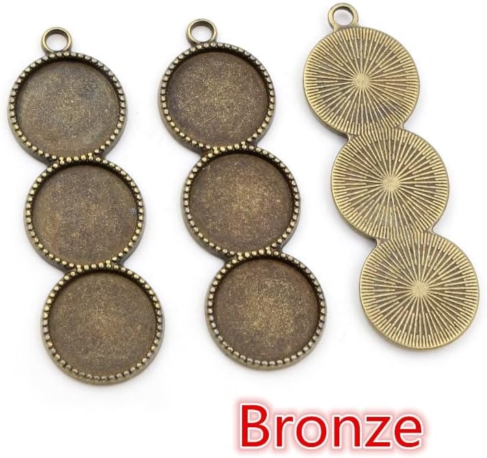 Miniatura 2 de Kentuckiz 10Pcs 12Mm Inner Size Three Cameo Cabochon Blank Base Setting Pendant Bezel Trays Diy Necklace Pendant Jewelry Findings