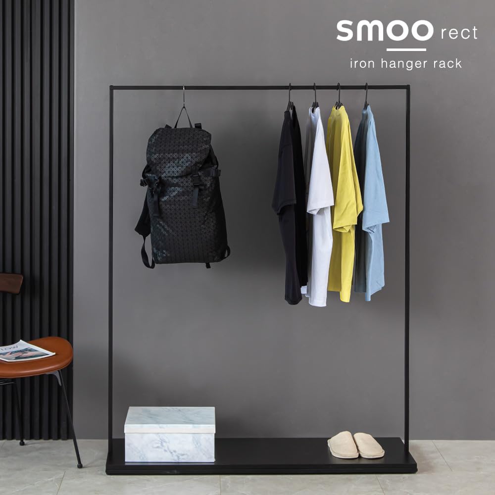 【新品】SMOO rect アイアンハンガーラック　底板付き　120cm 新品】SMOO rect アイアンハンガーラック 底板付き 120cm Amazon