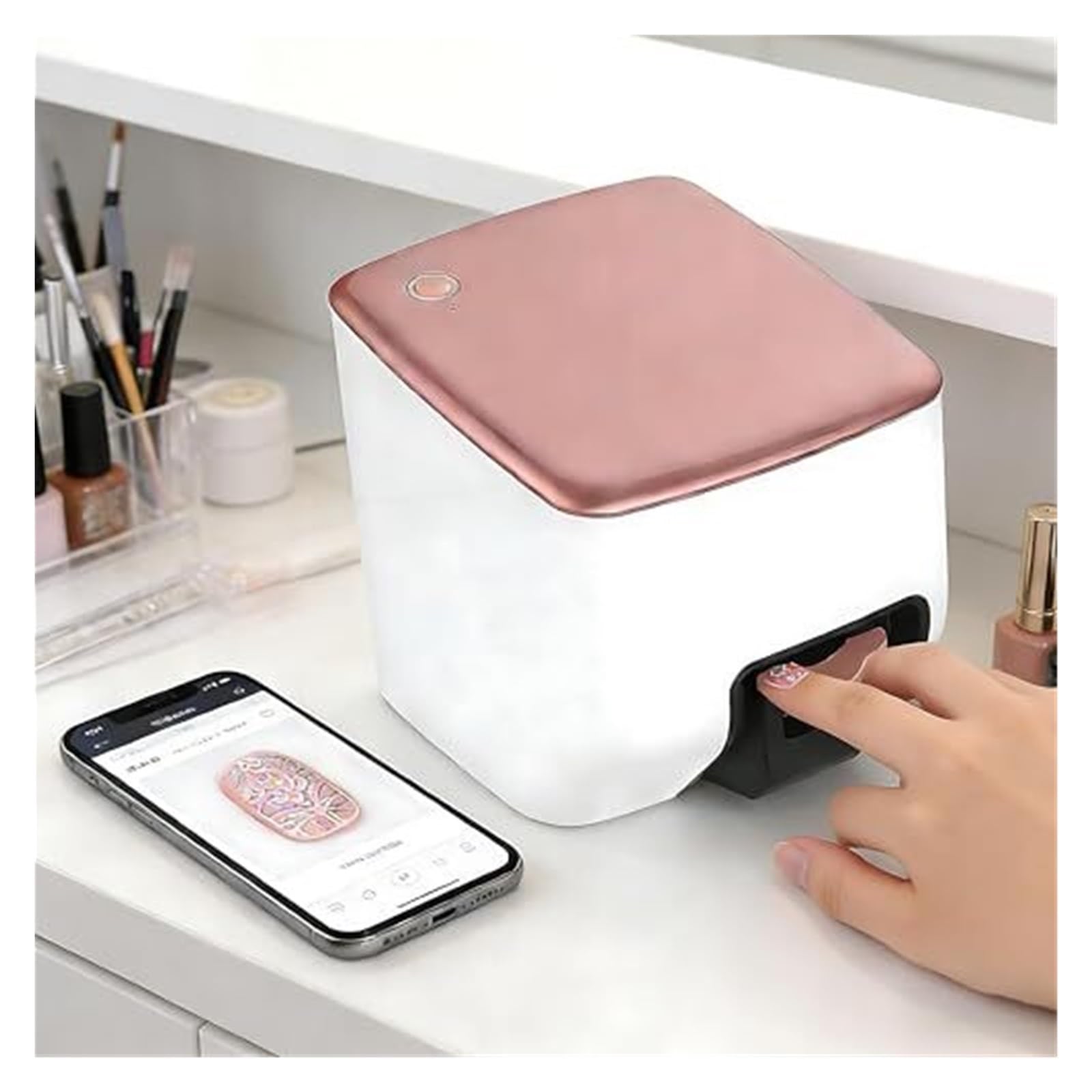 2026 Nuova stampante portatile for unghie 3D, oltre 1000 disegni for nail art, controllo app mobile for salone di casa, regalo ideale for donne e ragazze