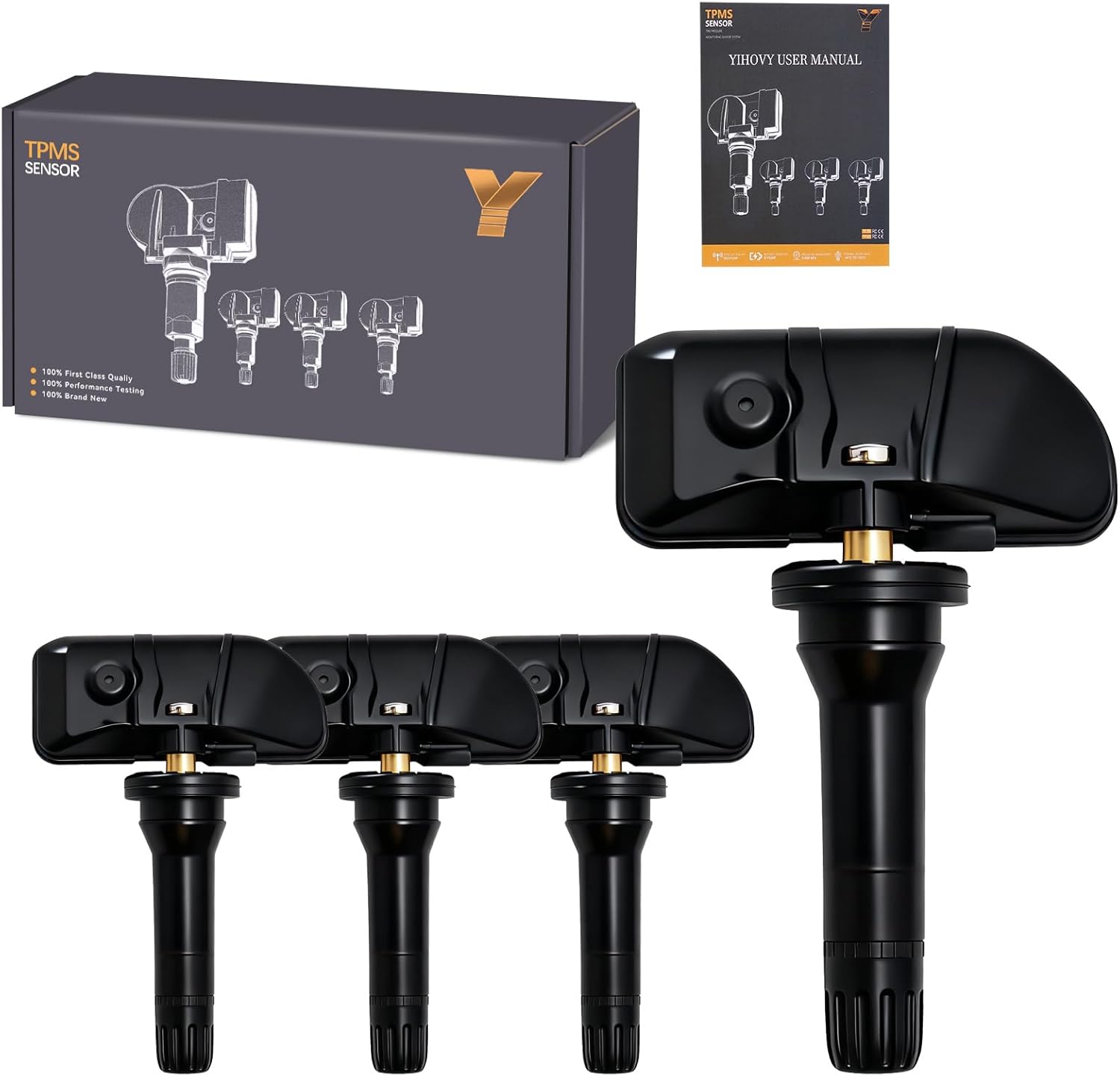 4PCS Pre-Programmed Tire Pressure Monitoring Sensor 315MHz TPMS JX7Z1A189C Fit for Ford 2021-2023 F150 2020-2024 Escape 2023-2024 Ranger, Fit for Lincoln 2021-2024 MKC 2020-2024 Aviator