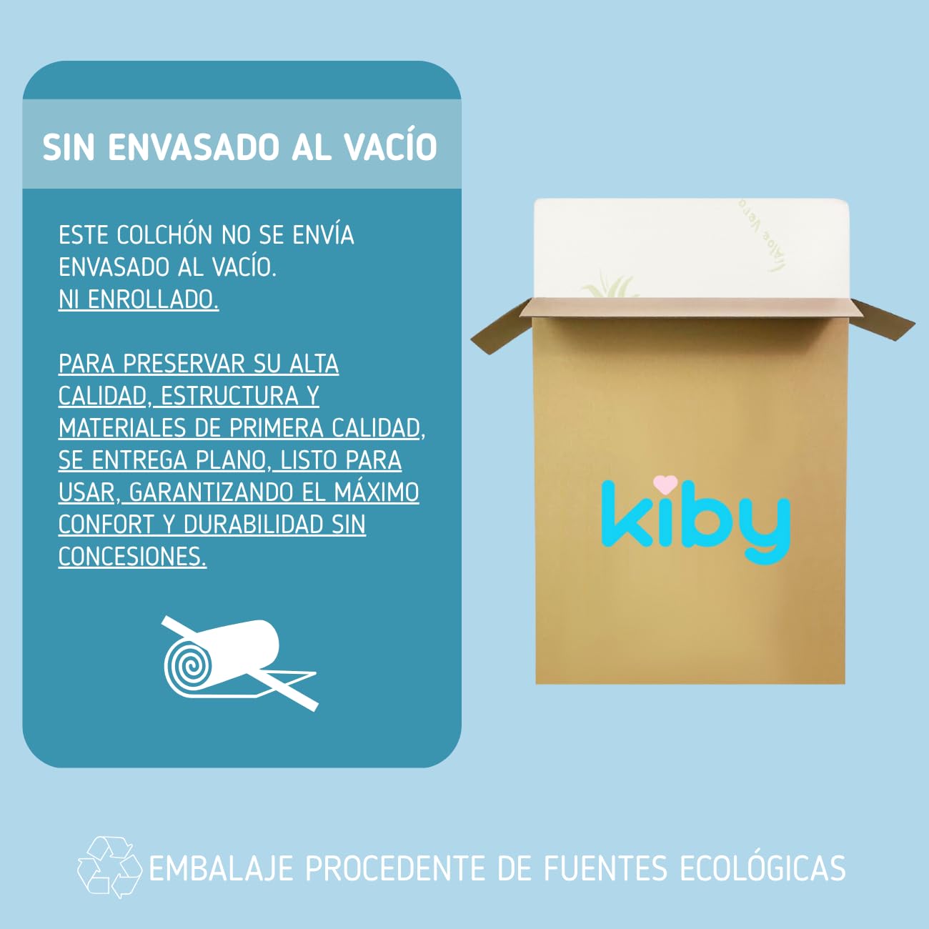Kiby® Colchón Cuna de Viaje 120 x 60 cm Altura 7 cm (Certificado Oeko-Tex® & CERTIPUR™) con Aloe Vera, Plegable
