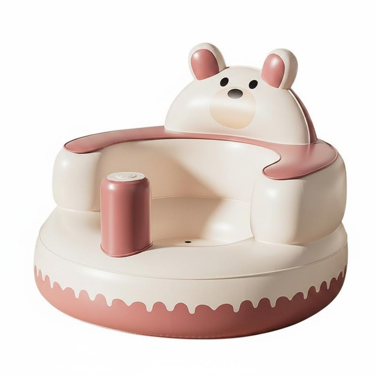 Cartoon Design Inflatable Baby Sofa Spine Protection Baby Learn to Sit Chair Low Center of Weight Infant Support Seat Multi-Functional for Babies, Infants, Toddlers, Bathtime, Pink Bear-image-27