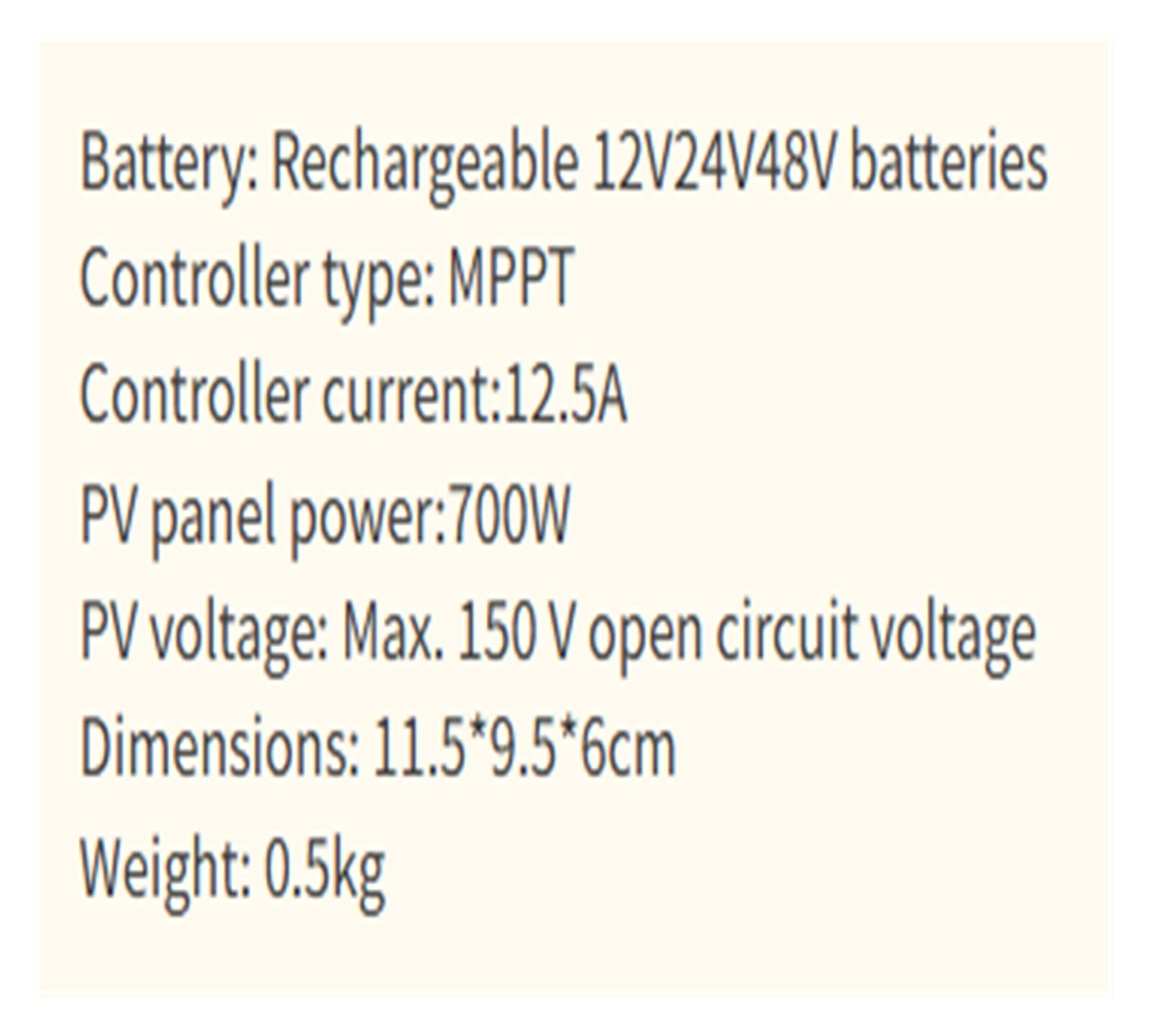 Regolatore di carica solare MPPT Buck 700W batterie regolabili 12/24/48V