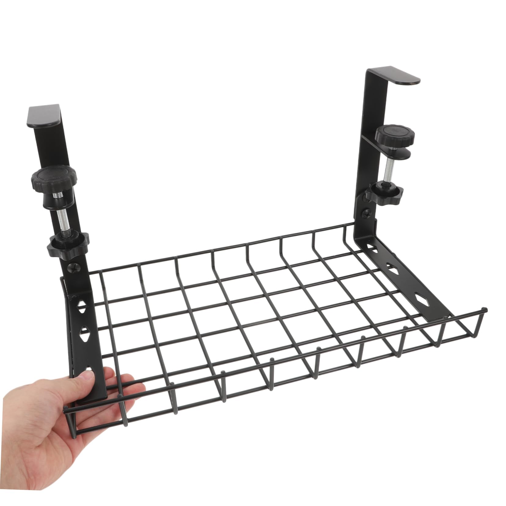 Gadpiparty Organizador Cables sin Taladro Ordenador Debajo del Escritorio, Bandeja de Gestión de Cables Hierro, Gran Capacidad para Oficina y Gaming