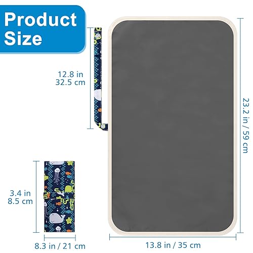 Miniatura 7 de Accmor Cambiador de pañales portátil, impermeable, plegable, cambiador de bebé para viajes, regalos de registro de baby shower