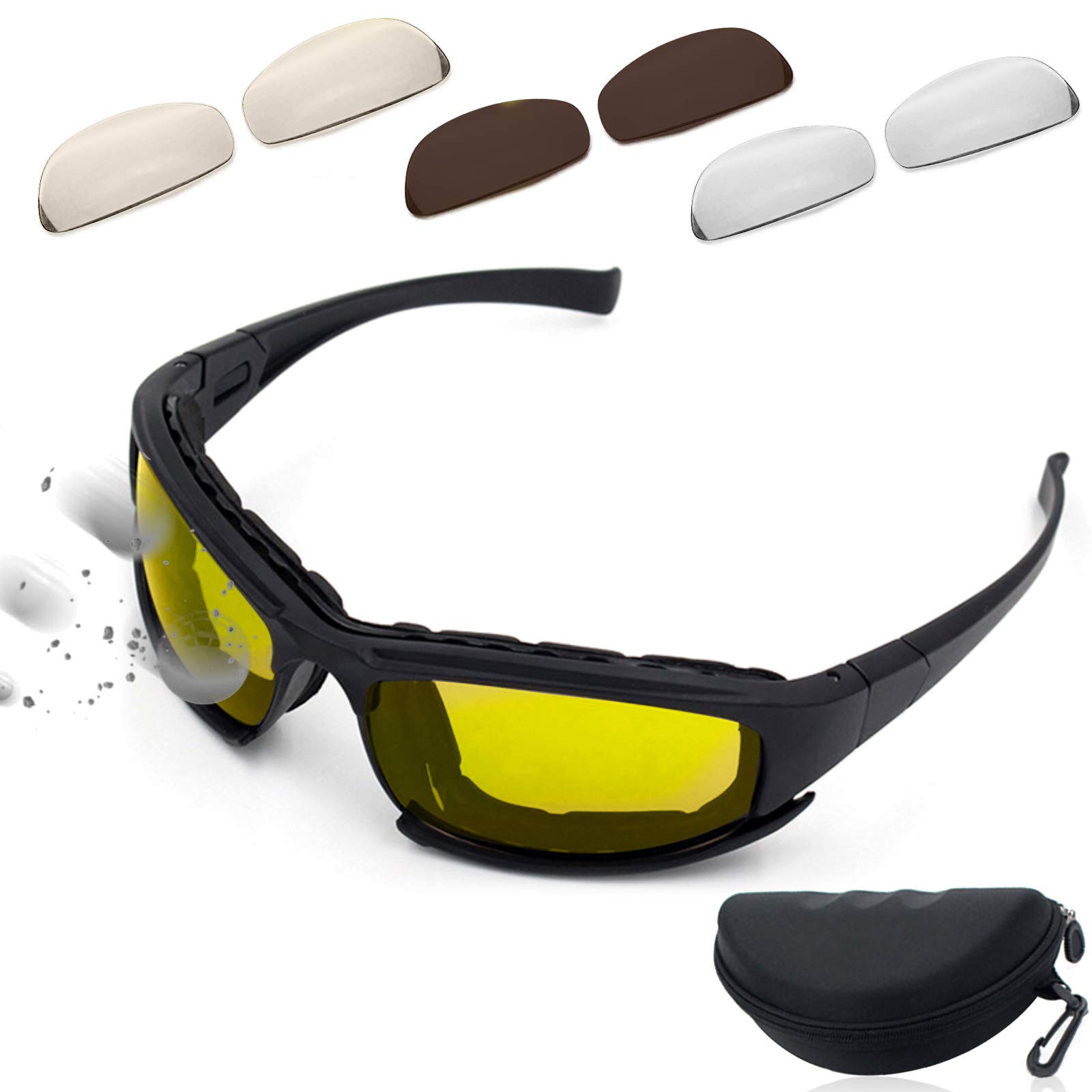 Computer Glasses- Dee Banna Advanced Polarized Sports Glasses, Riding Goggles with 4 Interchangeable Anti Blue Light Lens Kit for Outdoor Activities, Motorcycling, Skiing, UV400 Protection