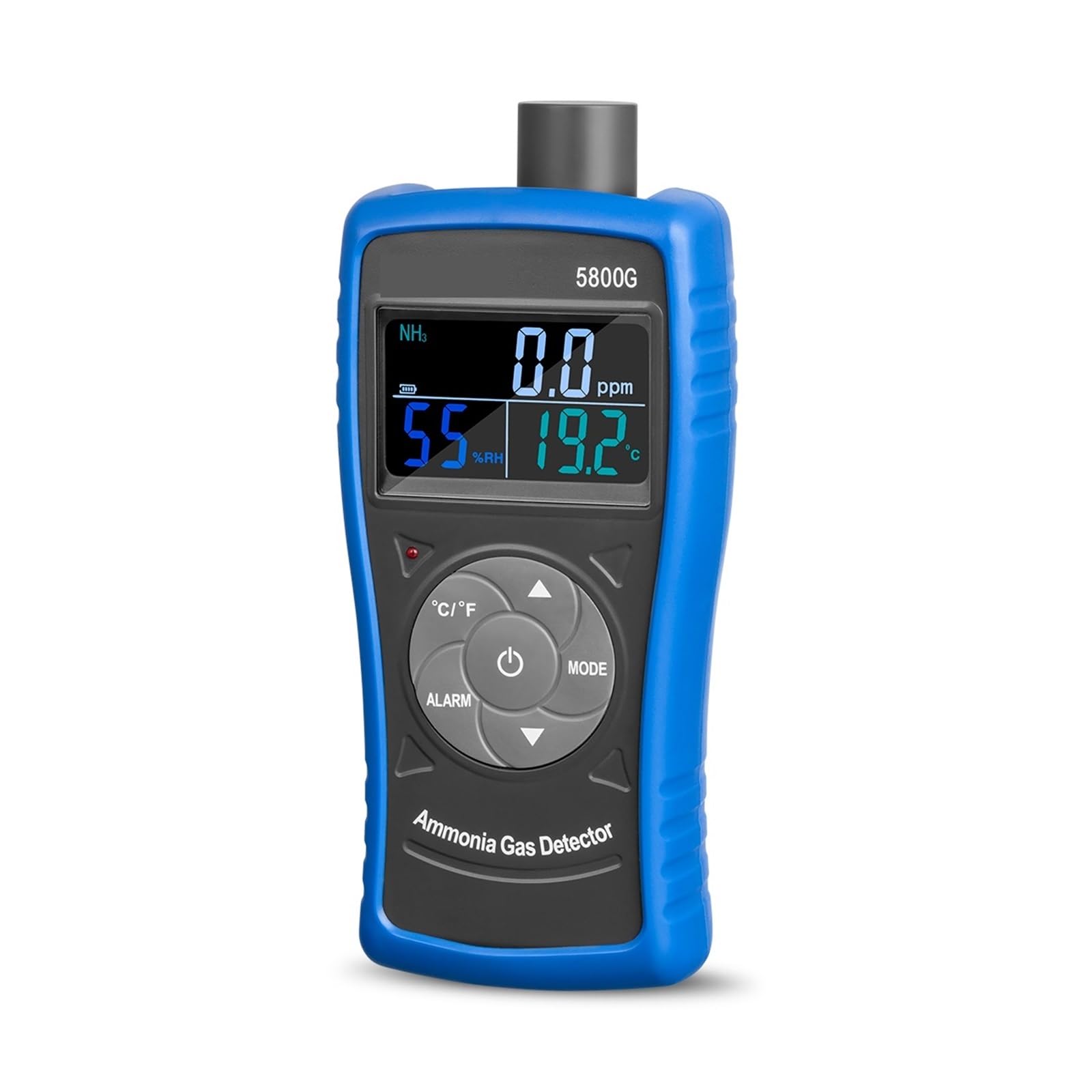 Gas Detector, Air Detector 5800G Monitor NH3 Gas Level W/Alert, 0-100ppm Particle Meter With USB Recharge Battery For Industry Farms(Rosso)
