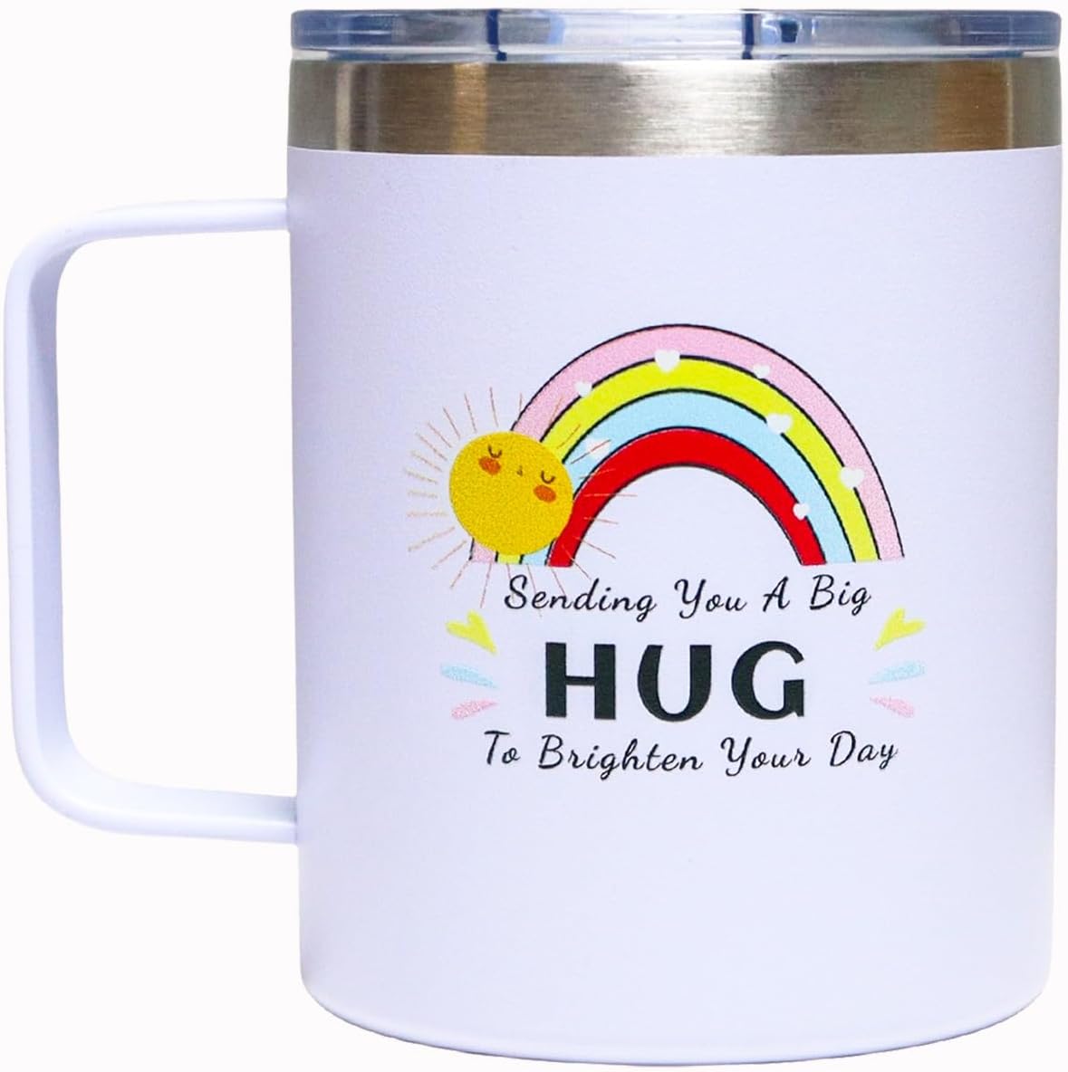 Inspirational Gifts for Women, Sending You A Big Hug Coffee Mug, Birthday Christmas sympathy thank you gifts, for Sister Mother grandma Daughter Friend teacher nurse coworker wife. (White)