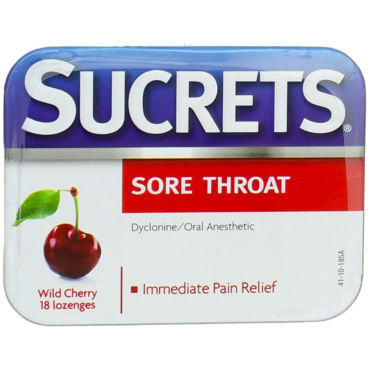 Sucrets Sore Throat Lozenges, Wild Cherry Flavor, 18 Count (5 Pack)