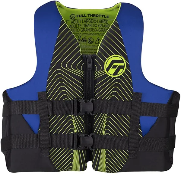 Full Throttle Adult Rapid Dry Neoprene USCGA Life Jacket for Water Sports, PWC & Boats