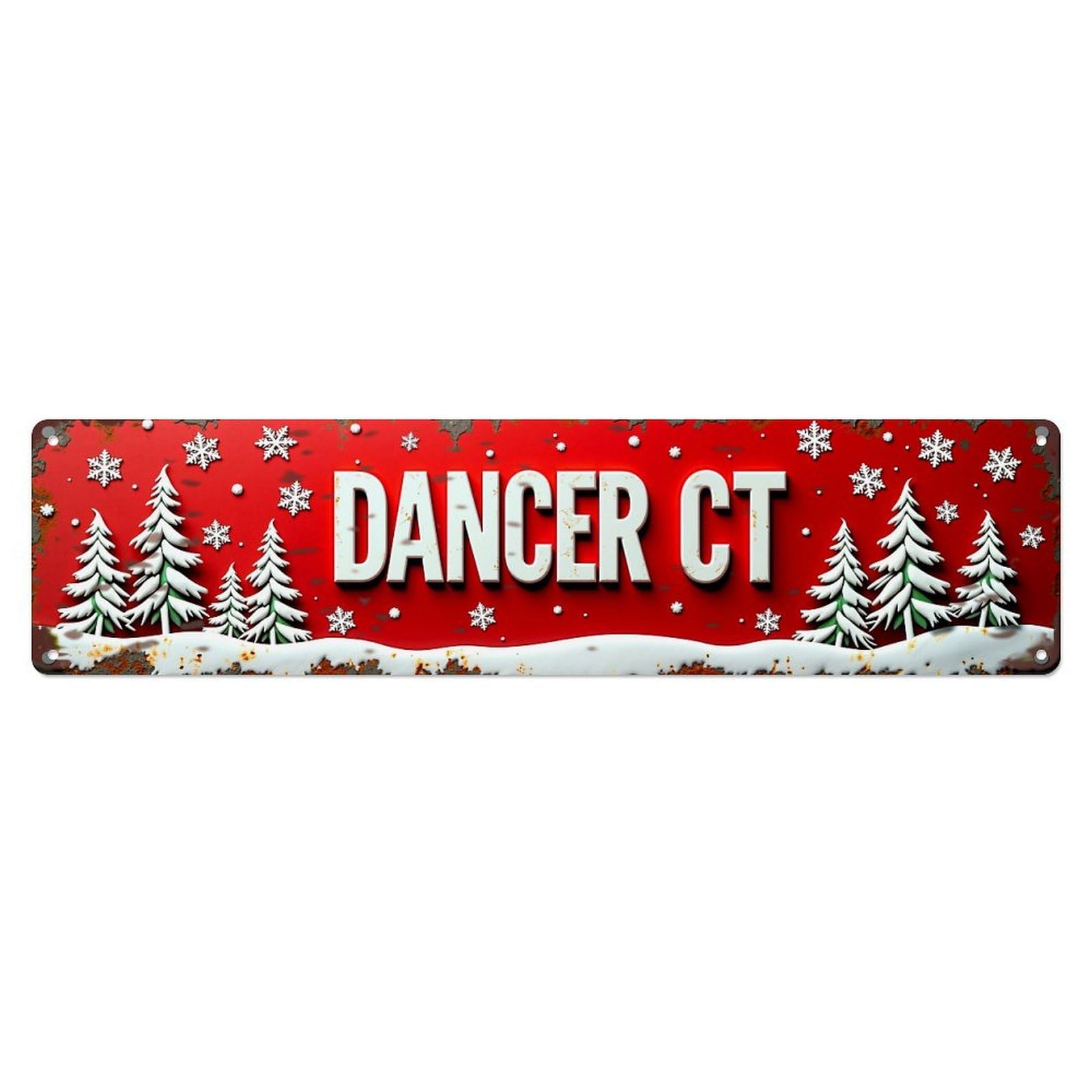 Jdyaojiesheng Vintage Christmas Tree Snowflake Winter Scene Tin Sign Retro Metal Wall Decor Metal Poster, Home Bar Garage Farmhouse Cafe Wall Art Decoration 4X16inch
