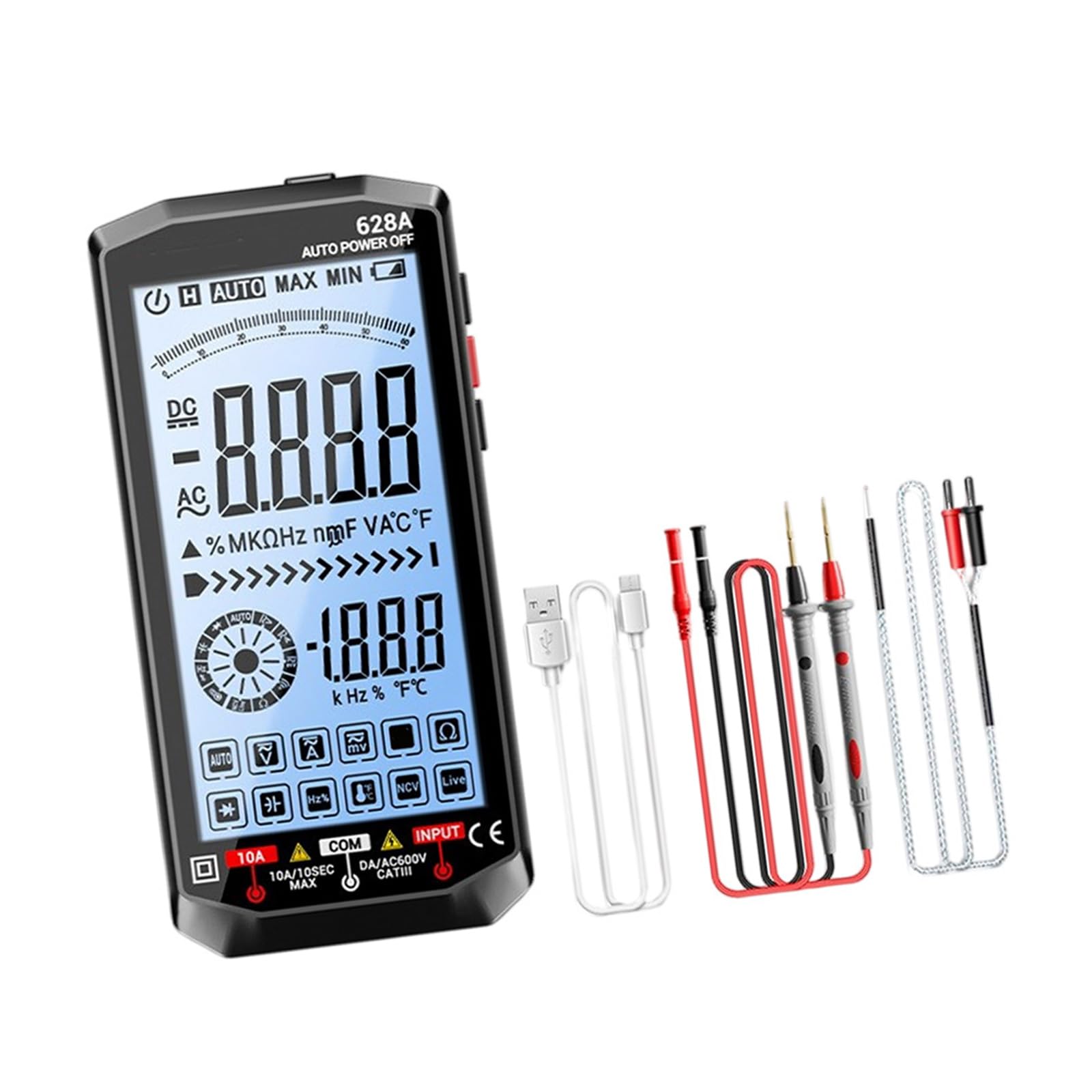 Professional Multimeters with 15Minute Auto Shutdown Ergonomic Handle Multiple Measurement Function for Electronics Highly Accuracy Multimeter